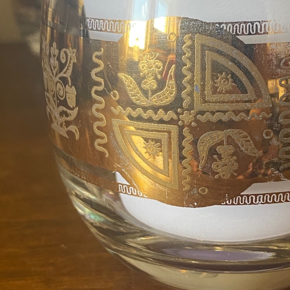 SOLD MCM Culver Gold Glasses & Caddy Carrier Roly Poly Coronet Vintage 22k - Picture 5 of 11